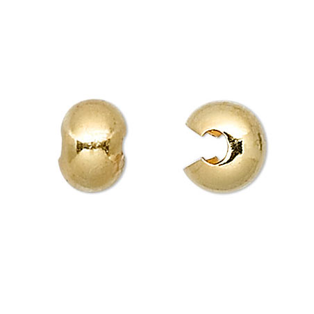 Crimp cover, bead tip, gilded silver, diameter 4mm, 4pcs.