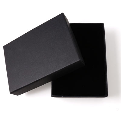 Jewelry gift box, matte black cardboard, 90x65x30mm, 2pcs.
