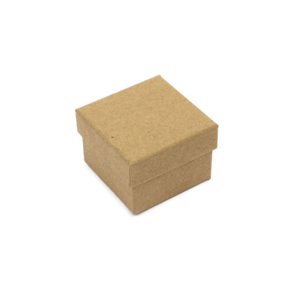 Jewelry gift box, small, brown, recycle, 50x50x34 mm, 2pcs