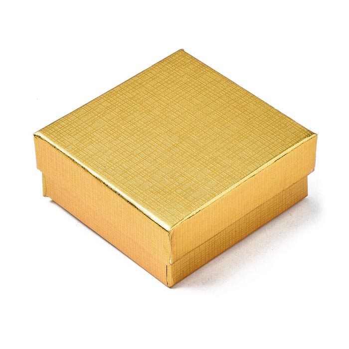 Jewelry gift box, golden cardboard, 70x70x30 , 2pcs.