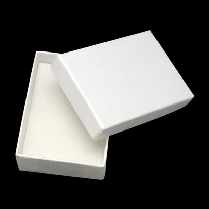 Jewellery gift box, white, 90x65x30mm, 2pcs