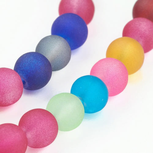 Glass bead, color mix, frosted, round, 4 mm, 108 pcs.