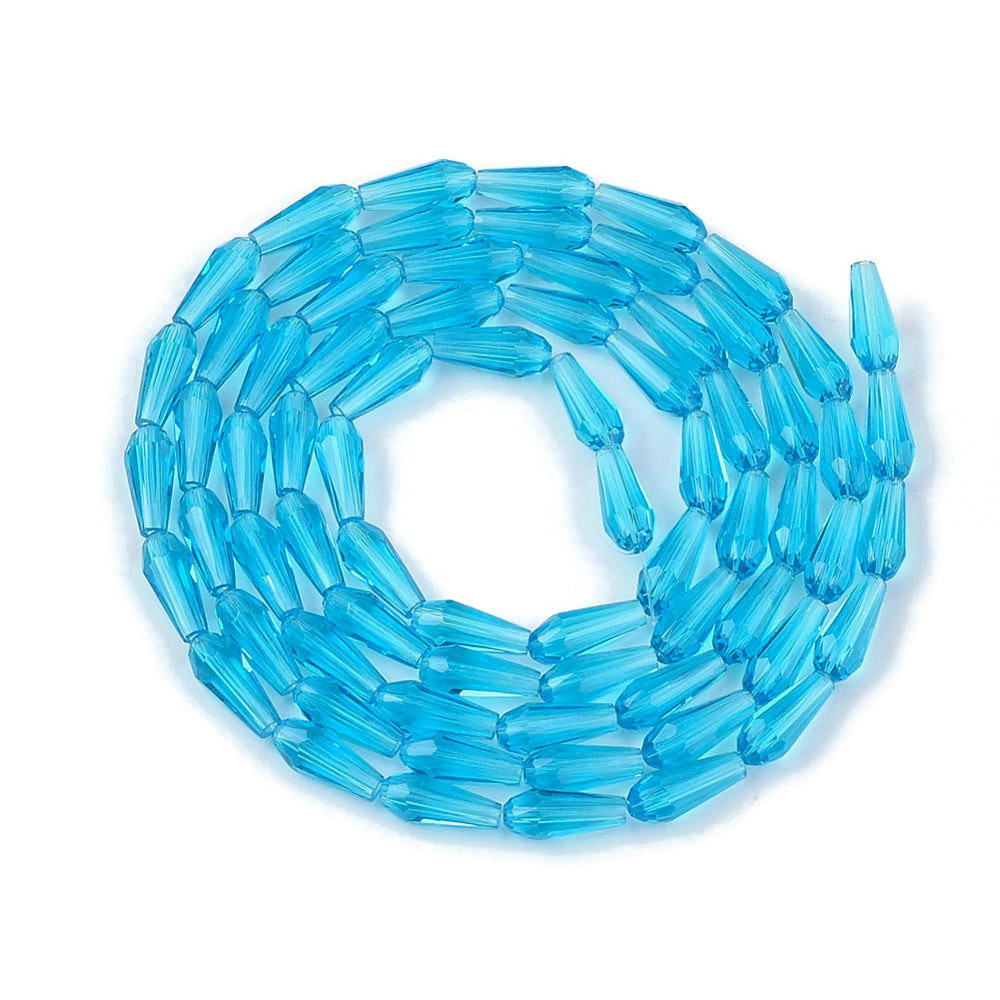 Celestial crystal, drop, blue, 9-10x4mm, 6 pcs