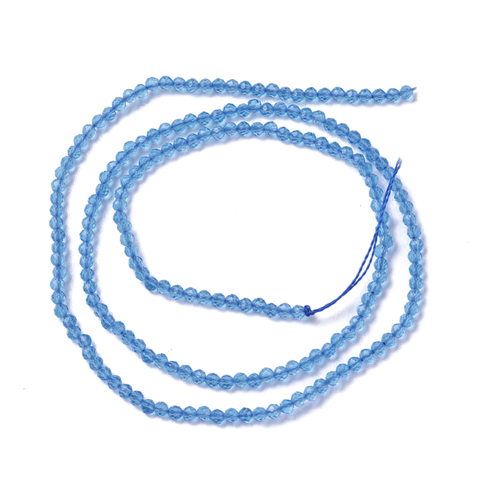 Celestial crystal, complete strand, sky blue, 2x2 mm, approx. 180pcs.
