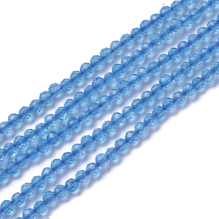 Celestial crystal, complete strand, sky blue, 2x2 mm, approx. 180pcs.