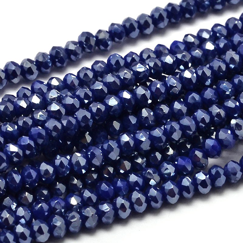 celestial crystal, complete strand, opaque, midnight blue, 3.5x2.5 mm, 120pcs