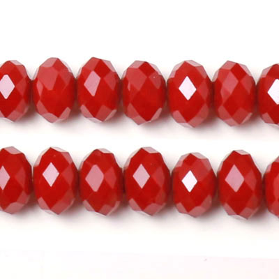 Celestial crystal, complete strand, red, opaque, 3x2 mm, ca. 140pcs.