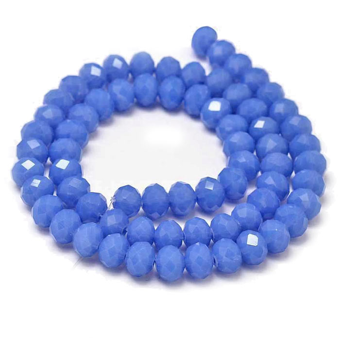 Celestial crystal, full strand, Cornflower blue, opaque, 8x6 mm, approx. 70 pcs