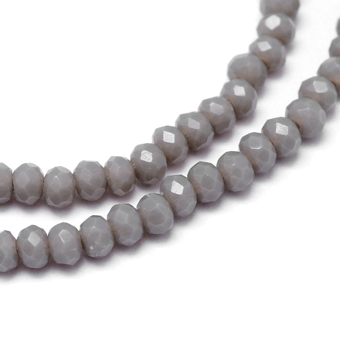 celestial crystal, complete strand, grey, cloudy, 3x2 mm, 150pcs.