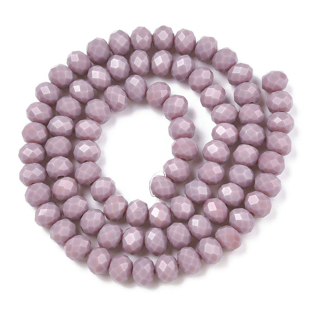 Celestial crystal, full strand, lavender, opaque, 6x5 mm, approx. 88 pcs.