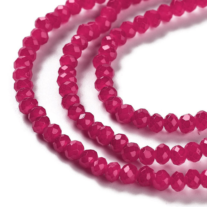 Celestial crystal, full strand, Dark Fuchsia, rondelle, 4x3 mm, approx. 122 pcs.