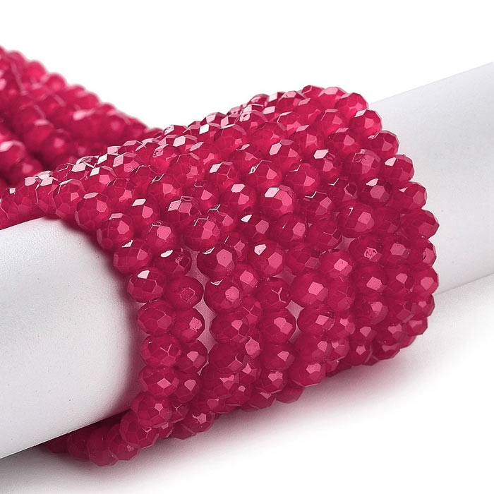 Celestial crystal, full strand, Dark Fuchsia, rondelle, 4x3 mm, approx. 122 pcs.
