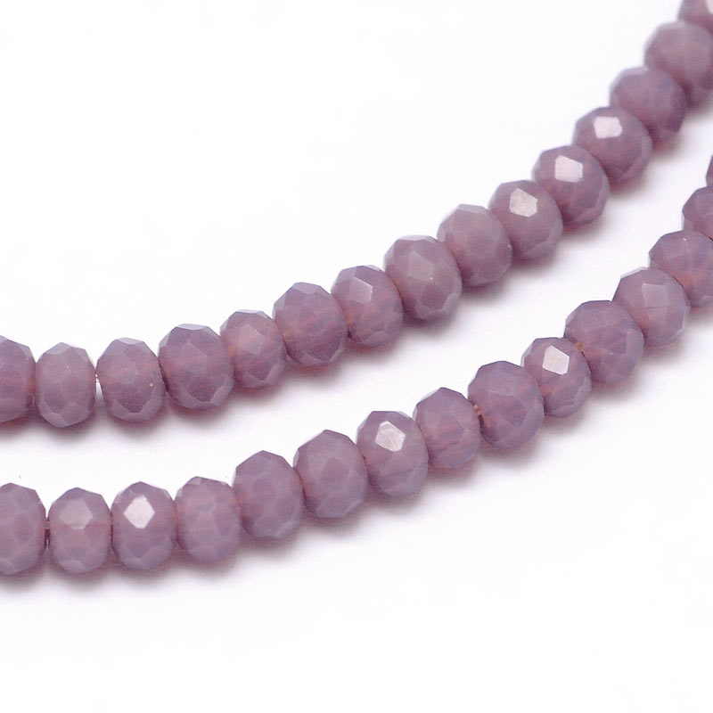 Celestial crystal, full strand, opaque, dusty purple, rondelle, 3x2 mm, approx. 169 pcs
