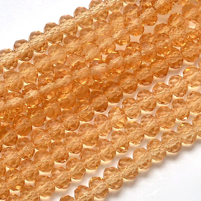 Celestial, whole strand, Amber, rondelle, 4x3 mm, approx. 125 pcs