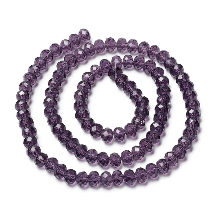 Celestial, whole strand, aubergine, faceted rondelle, 2.5x2 mm, approx. 153 pieces