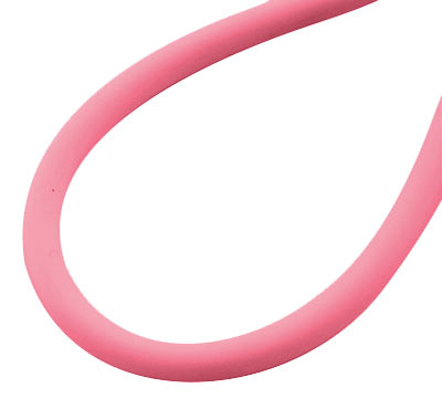 Rubber cord, hollow, pink, 5mm, 1m.