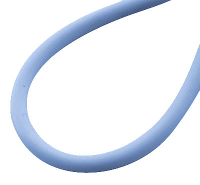 Rubber cord, hollow, light blue, 5mm, 1m.