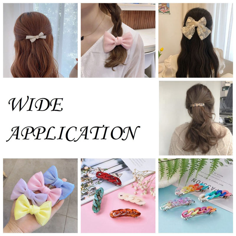Hair clip, stainless steel with black plastic coating, 80x10 mm, 2 pcs.