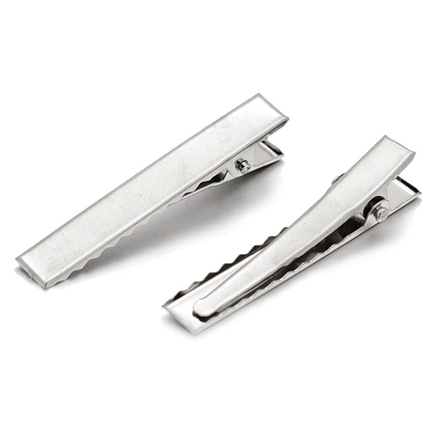 Barrettes, iron, Alligator Hair Clip Findings, 60x8x12mm, 4pcs.