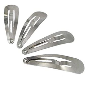 Hair clip, standard, metall color, 58x13mm, 6 pcs.