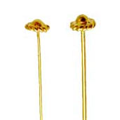 Headpin with flower head, gold-plated silver, 45x0,5mm, 4pcs.