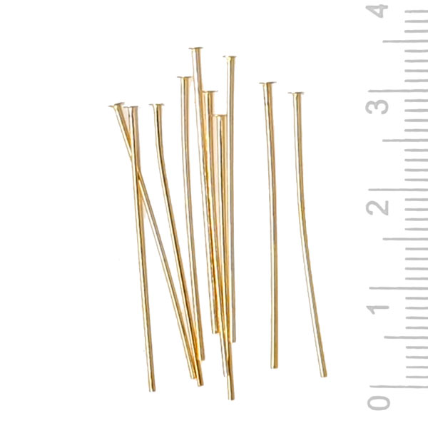 Short headpin with 1.5mm plate, gold-plated silver, 30x0,5mm, 10pcs.