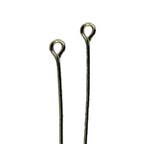 Eyepin, headpin with loop, black brass, 50x0,6mm, 20pcs.