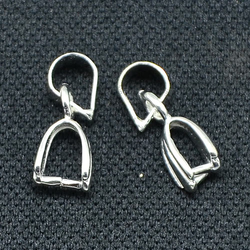 Ice-Pick Bail, small, PLATINUM-colored brass, length 13mm, 4pc