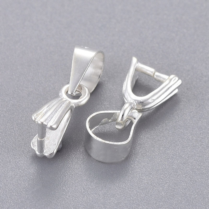 Ice-Pick Bail, small, silver-colored brass, length 13mm, 4pc