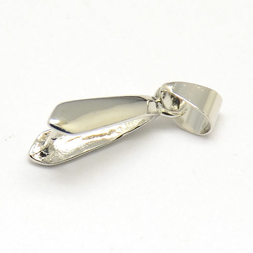 Ice-pick bail for pendants, large, platinum-colored brass, lenght without top hanger 24mm, 2 pcs
