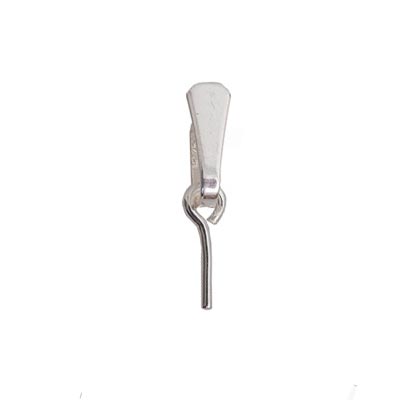 Eyepin with bail, sterling silver, wide bail top, 14x0.8mm, 1pc.