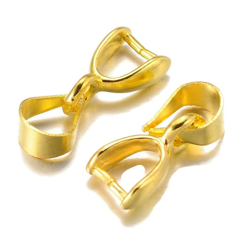 Ice-pick bail, gilded brass, small, 13,5mm, 4pcs.