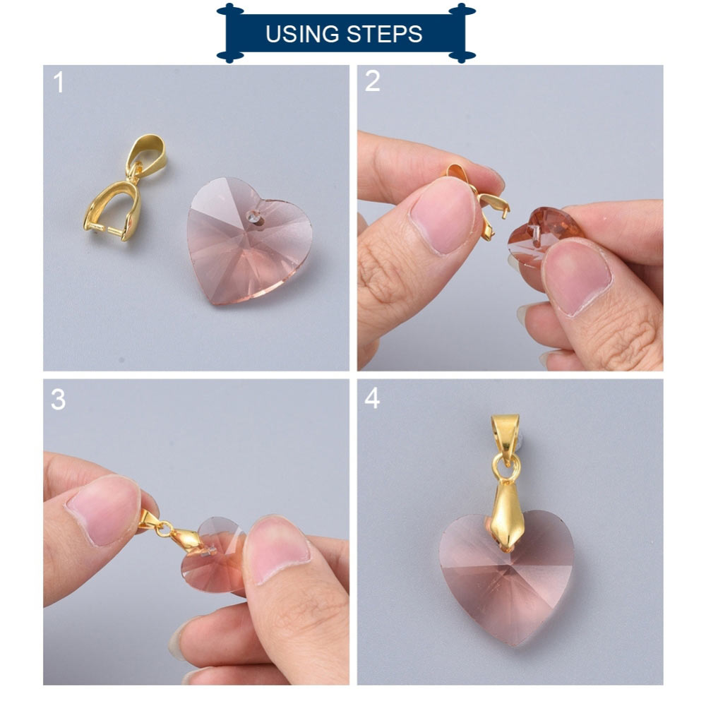 Bail, gilded, classic with hanger, 20x6mm, 4pcs.