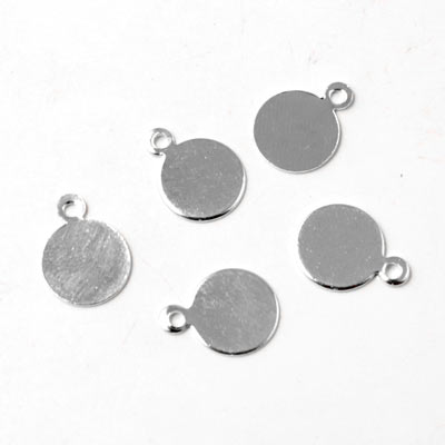 Bail, glue-on, flat base, silver-plated, 8x10mm, 6pcs.