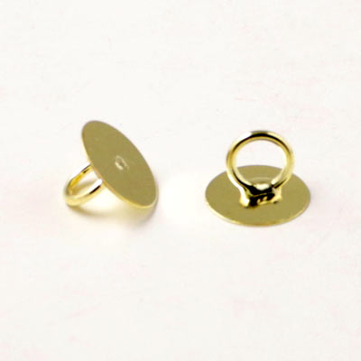 Plate with large button-eye at the back, gilded, 7mm, 6pcs.