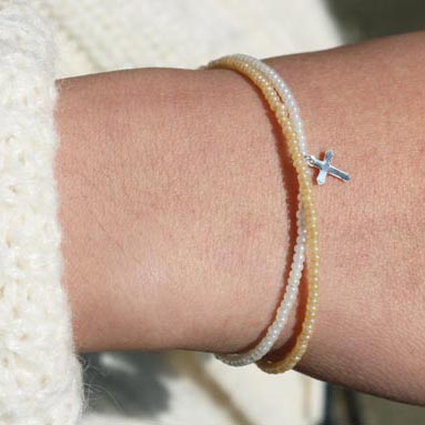 Glass seed bead, pearl, opaque, 2x1.5 mm, 1900pcs.