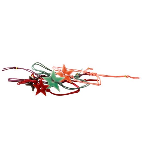 Ceramic star, light green, with a hole in the middle, 18mm, 2pcs.
