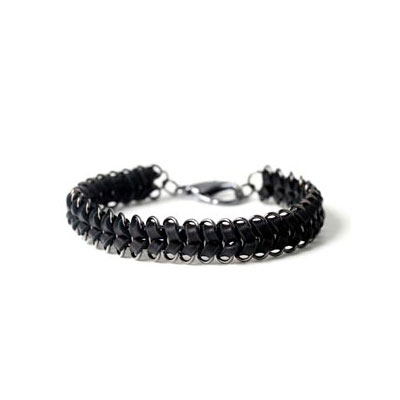 Armour chain, 3-row, dark gunmetal, 12x6x1mm, 50cm. Delivered in one piece when buying several pieces.