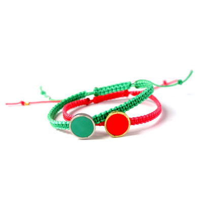 Enamel coin without hole, coral-red and gilded, 12x1.5mm, 2pcs.