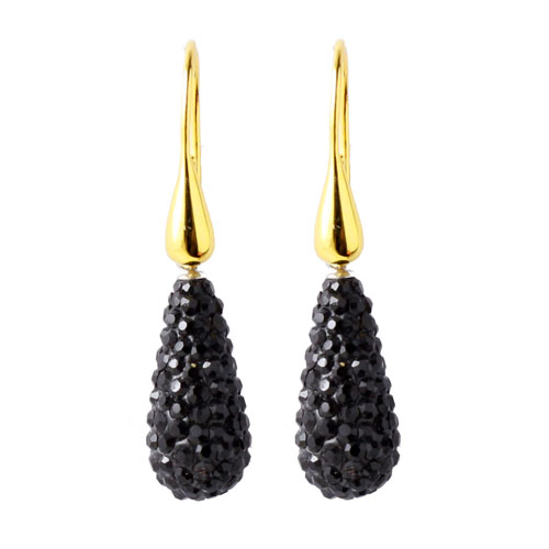 Earwires, gold-plated silver, long narrow teardrop with closed eye, 30x12x0.9mm, 2pcs