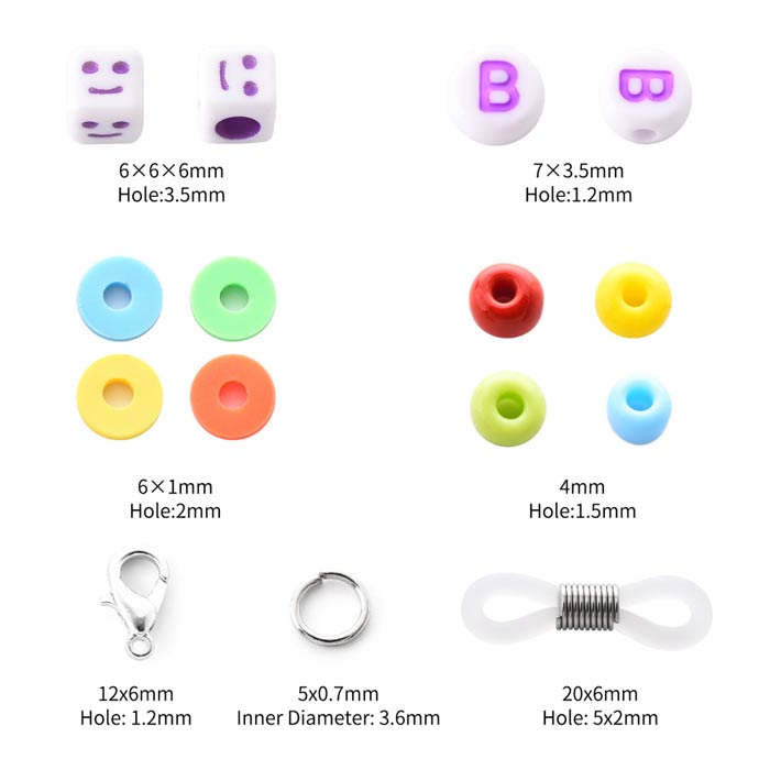 DIY Jewellery set, fimo, seed beads and acrylic beads, with elastic, clasps and accessories in box