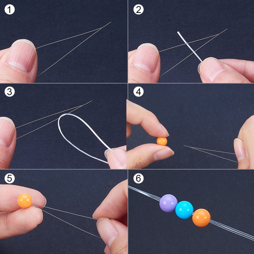 Practical flexible wide-eye beading needle for all beads 6cm, 1pc.