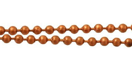 Ball chain, cobber, 2mm, 1m