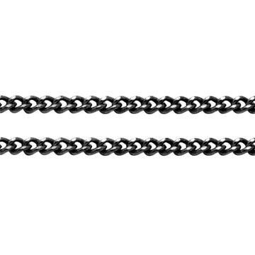 Cable chain, twisted, black/dark brass, link length 1.5mm, link width 1.2mm, 1m.