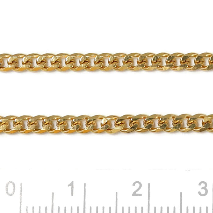 Cable chain, strong, with twisted faceted joints, golden steel, 4x3x0,8mm, 1 m
