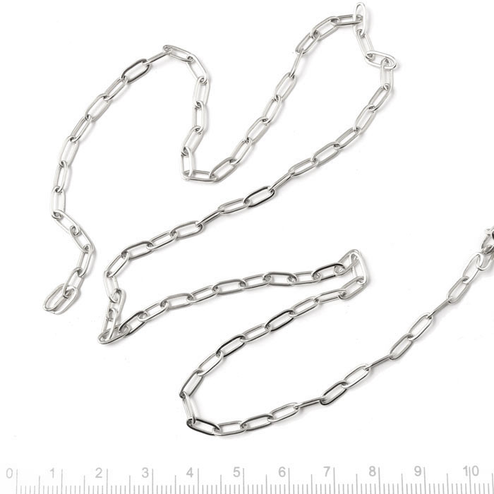 Figaro cable chain, stainless steel, link size 8x3.4x0.8mm, 50 cm