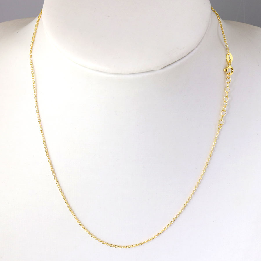 Necklace, Cable chain, AR35, gilded silver, wire thickness 0.35mm, adjustable length 41-44cm