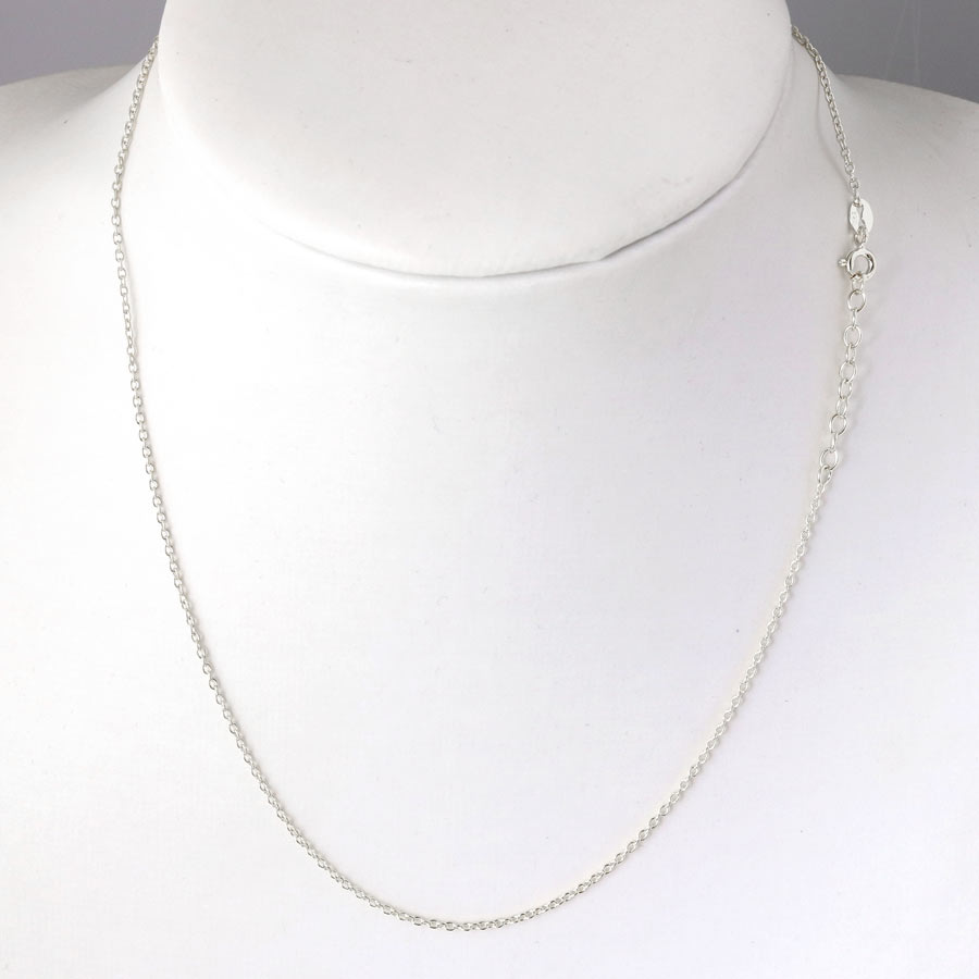 Necklace, Cable chain, AR35, Sterling silver, wire thickness 0.35mm, adjustable length 41-44cm