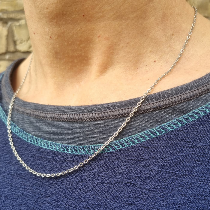 Anchor necklace, stainless steel, 2 mm, 50 cm, 1 pc