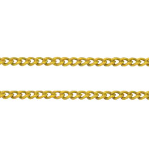 Cable chain, twisted, gilded brass, link width 1.2mm, ling length 1.5mm, 1m.